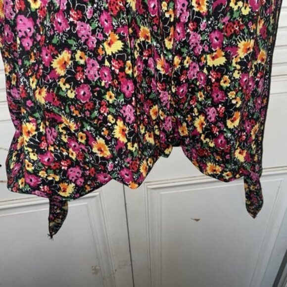 VTG Wet Seal Dress Floral Boho Tie Poof Hem Mini Dress Size M USA - Picture 9 of 11